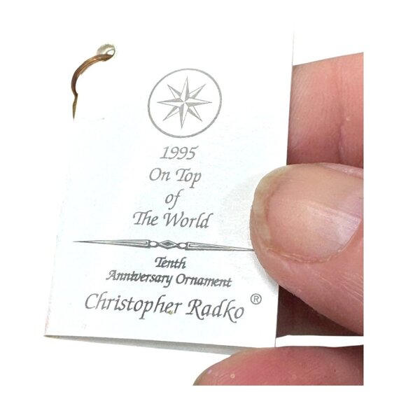 Radko ON TOP OF THE WORLD Santa Claus w/ Boys GIrls Scroll Christmas Ornament 95 - Picture 6 of 9